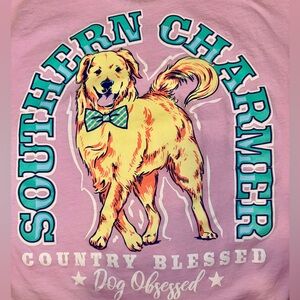 Pink "Southern Charmer Dog Obsessed" Long Sleeve Tee